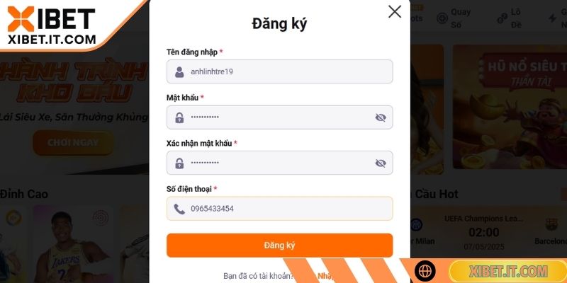 Đăng Ký Xibet - Các Bước Để Tham Gia Game Trực Tuyến Điền thông tin vào mẫu đăng ký Xibet
